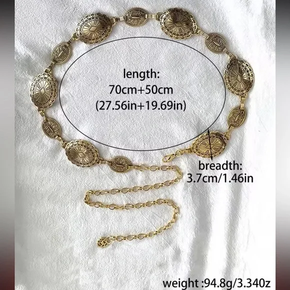 Vintage Gold Medallion Belt - Picture 10 of 13